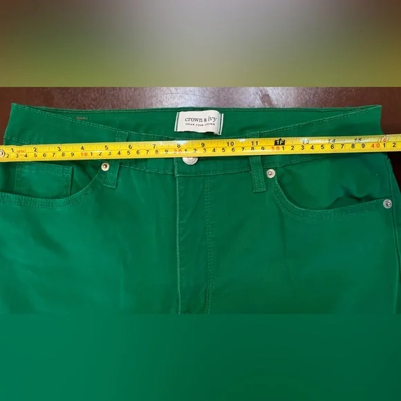 Green Crown & Ivy High Rise Skinny Pants Size 10 - Picture 5 of 7